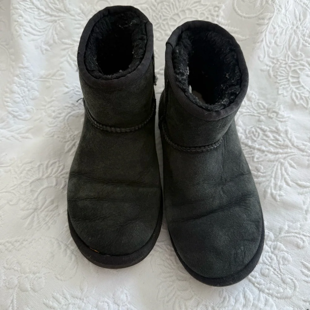UGG Black Shearling Ankle Boots Size 6